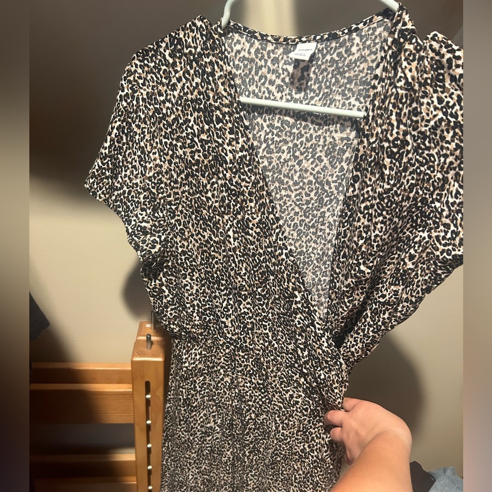 Old navy cheetah, print, wraparound dress